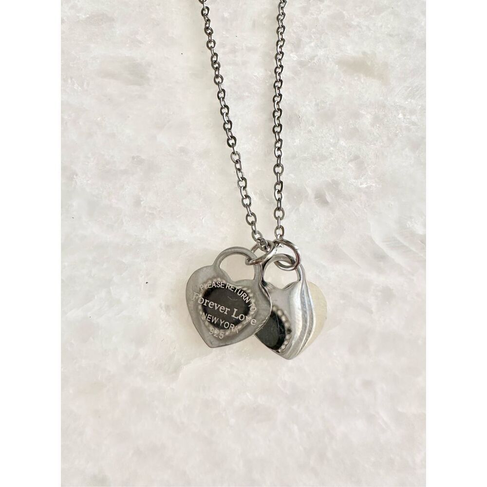 Forever love double heart pendant necklace